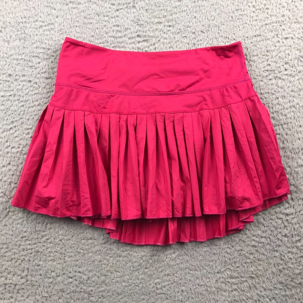 Gold Hinge Pleated Tennis Skirt Womens M Hot Pink Pull On Lined Skort Pickleball
